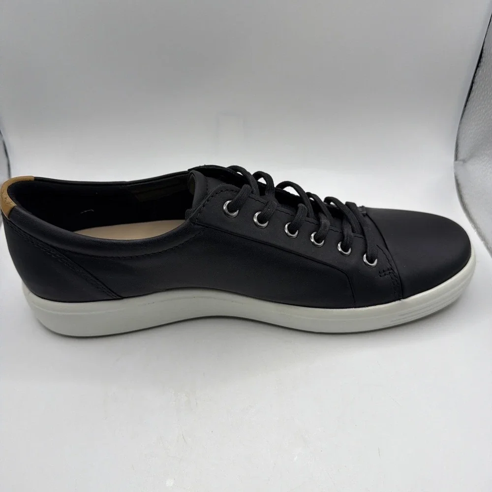 ECCO Soft 7 Men's Black Leather Shoes Low Top Shoes 430004 01001 EU44 US 10-10.5